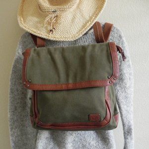 The Sak Tiburon Convertible Backpack Bag, Olive Canvas.